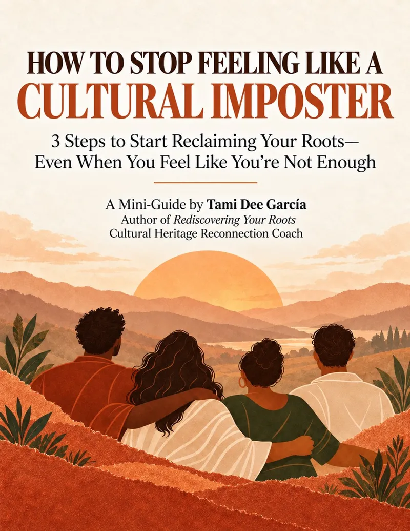 Cover of the free guide: How to Stop Feeling Like a Cultural Imposter, by Tami Dee García
